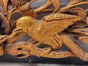 lot 12 image: Asian Bird Wall Mount Placque Carving