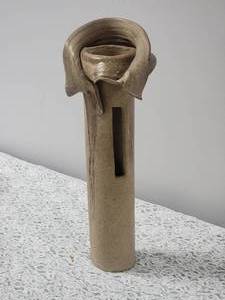 lot 33 image: Studio Art Pottery Collared Cylinder Sculpture by Gilstrap
