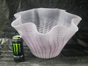 lot 70 image: Huge Draped Art Glass Punch Bowl