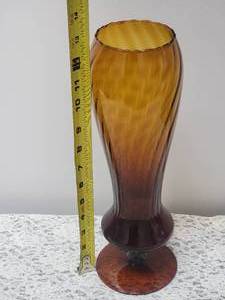 lot 72 image: MCM Tall Amber Glass Vase