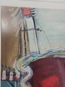 lot 9 image: Cecilia Mayr Signed Oil on Paper  City Scape No 2