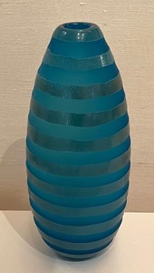 lot 55 image: Two Art Glass Style Turquoise Vases