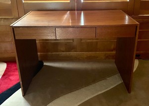 lot 102A image: Vintage Wooden Desk with 3 Drawers