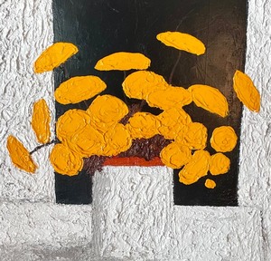 lot 65 image: Bouquet Aux Fleurs Jaune Textured Original Art by Patrick Reault