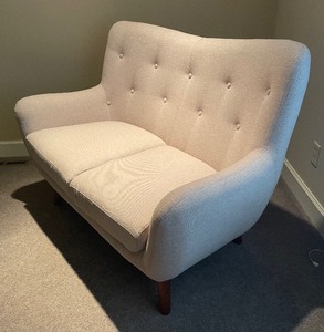 lot 43 image: Mid Century Style Small Sofa
