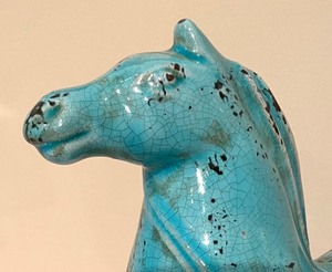 lot 98 image: Decorative Distressed Ceramic Horse Figurine