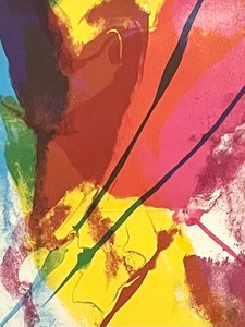 lot 123 image: Vibrant and Colorful Framed Lithograph by Paul Jenkins