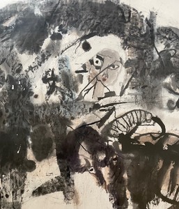 lot 129 image: Original Abstract Black and White Art from Beijing