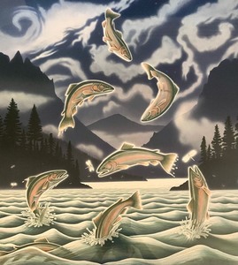 lot 186 image: Moonlight Rainbows Framed Artists Proof Print by Monte Dolack