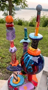 lot 69A image: Whimsical and Vibrant Russ Vogt Art Sculpture