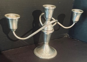 lot 263 image: Pair of  Weighted Sterling Silver Candleholders