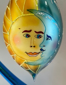 lot 276 image: Christopher Radko Sun and Moon Ornament with Stand