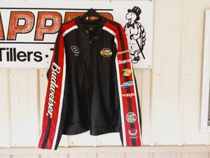 lot 102 image: Nascar  Velocity 100% Genuine Leather Dale Earnhardt Jr.#8  Budweiser 4XL Zipper Front Closure Jacket