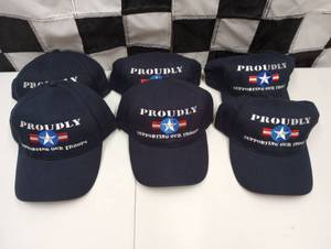 lot 130 image: Nascar Proudly Supporting Our Troops Adjustable Caps