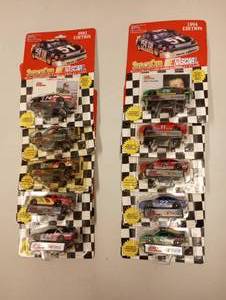 lot 155 image: (10) Racing Champions 164th Scale Die Cast Stock Cars With Collectors Cards And Display Stands