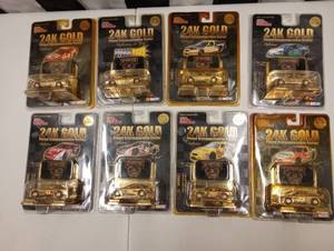 lot 160 image: Racing Champions 24K Gold Plated Commemorative Series 164th Scale Die Cast Cars