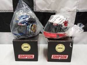 lot 404 image: Simpson Red Dog & Bill Elliot Mini Helmets