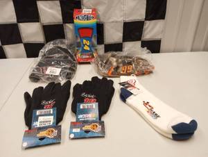 lot 696 image: Assorted Nascar Hats, Gloves & Socks