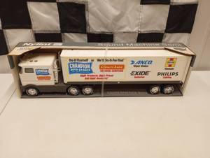 lot 1100 image: Nylint Pressed Steel Champion Auto Parts Sound Machine Semi