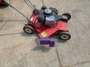 Toro 2 cycle 21 self propelled lawn mower. Used condition. Tested & works. As shown.