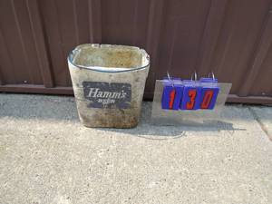 Vintage stryofoam Hamms cooler. As shown.
