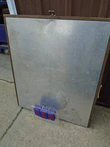 Folding aluminum table. 32 x 72. Good used condition. As shown.