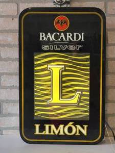 Bacardi Silver Limon Light Up Bar Sign - Works