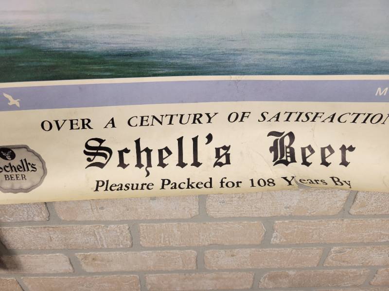 lot 414 image: 1969 Schells Beer Wall Calendar - New Ulm, MN - Approx. 29 x 27 - Features Misty Morning by Artist Richard 