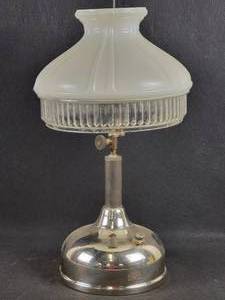 lot 248 image: 1924 Coleman Quick-Lite Chrome Gas Lantern with Shade