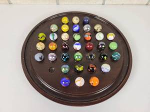 lot 264 image: Large Marble Solitaire Game - Marbles are Approx. 1 Diameter