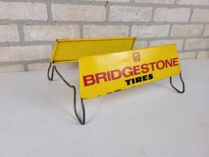 lot 284 image: Vintage Bridgestone Tires Metal Tire Display Rack