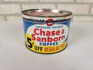 lot 288 image: Vintage Chase & Sanborn 1# Tin Coffee Can