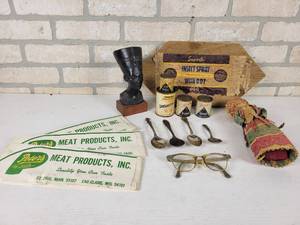 lot 309 image: Queen Nefertiti Bust, Disney  Hannah Barbera Spoons, Tin Toy Cans and More