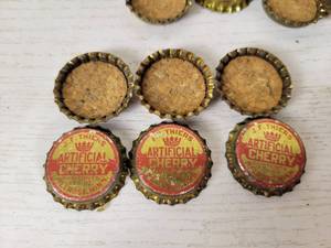 lot 331 image: (50) Vintage Unused J.F. Thiers Cherry Soda Bottle Caps with Original Cork - Melrose, MN