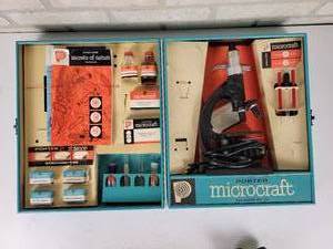 lot 360 image: Vintage PORTER Microcraft Microscope Science Kit - Model No. 216