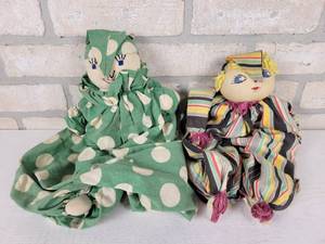 lot 387 image: Pair of Vintage Handmade Dolls