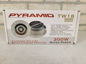 lot 390 image: New in Box pair of PYRAMID 300W 3.25 Bullet Tweeters - Model No. TW18