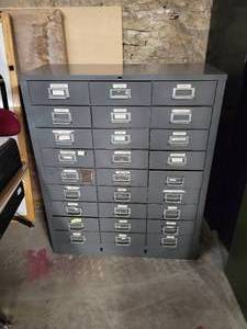 27-Drawer Steel Storage Cabinet