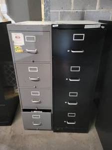 (2) Steel 4-Drawer File Cabinets
