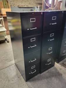 (2) Steel 4-Drawer File Cabinets