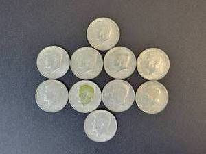 lot 473 image: (10) Kennedy US half Dollars - 40% Silver - All are 1965 to 1969