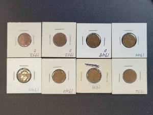 lot 458 image: (10) US Lincoln Wheat Cents - Graded VF to XF