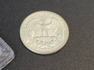 lot 448 image: 1963-D Washington US Quarter Dollar - 90% Silver - Graded BU