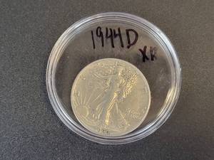 lot 443 image: 1944-D Walking Liberty US Half Dollar - 90% Silver - Graded XF
