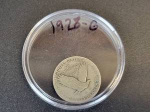 lot 417 image: 1928 Standing Liberty US Quarter Dollar - 90% Silver - Graded G