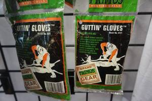 lot 158 image: 4 - Pair Primos Model 6121 Field Dressing Gutting Gloves With Bowtech Baseball Cap