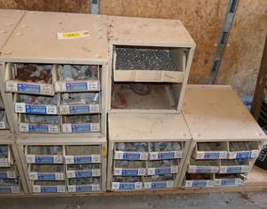 lot 37 image: 5 Parts boxes full of larger size Hex Cap Screws