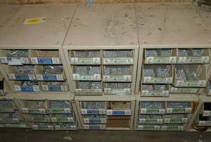 lot 39 image: 6 Parts boxes full of Wood and hex cap screws
