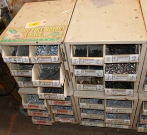lot 40 image: 4 Parts boxes full of Wood and sheet metal screws