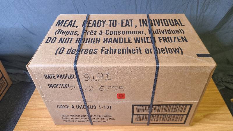 lot 361 image: MRE Meals Ready to Eat new in case Menu A